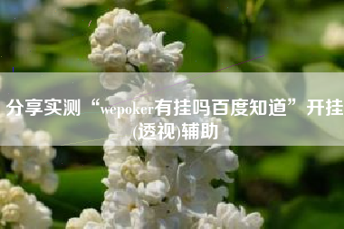 分享实测“wepoker有挂吗百度知道”开挂(透视)辅助