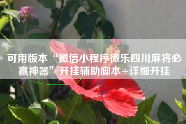 可用版本“微信小程序微乐四川麻将必赢神器”开挂辅助脚本+详细开挂