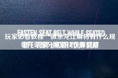 玩家必看教程“微乐龙江麻将有什么规律”详细分享装挂步骤教程