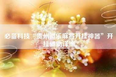 必备科技“贵州微乐麻将开挂神器”开挂辅助详细