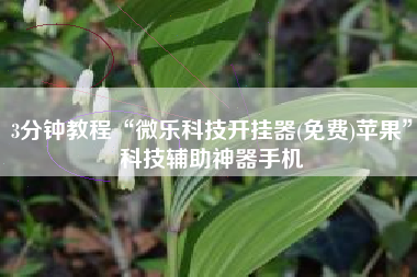 3分钟教程“微乐科技开挂器(免费)苹果	”科技辅助神器手机