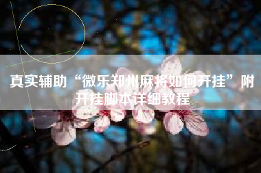 真实辅助“微乐郑州麻将如何开挂”附开挂脚本详细教程