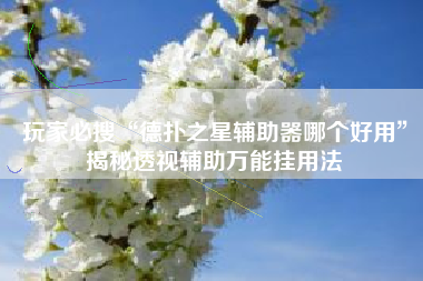 玩家必搜“德扑之星辅助器哪个好用	”揭秘透视辅助万能挂用法