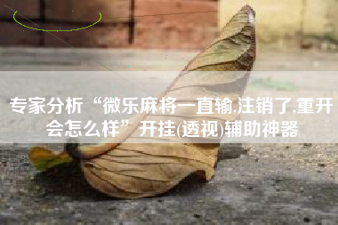 专家分析“微乐麻将一直输,注销了,重开会怎么样”开挂(透视)辅助神器