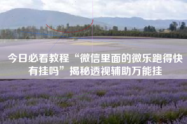 今日必看教程“微信里面的微乐跑得快有挂吗”揭秘透视辅助万能挂