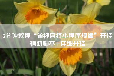 3分钟教程“雀神麻将小程序规律	”开挂辅助脚本+详细开挂