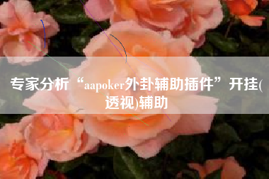 专家分析“aapoker外卦辅助插件	”开挂(透视)辅助