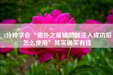 3分钟学会“德扑之星辅助器注入成功后怎么使用	”其实确实有挂