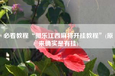 必看教程“微乐江西麻将开挂教程	”(原来确实是有挂)