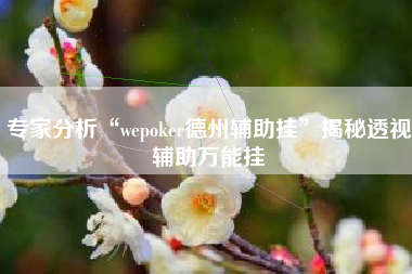 专家分析“wepoker德州辅助挂”揭秘透视辅助万能挂