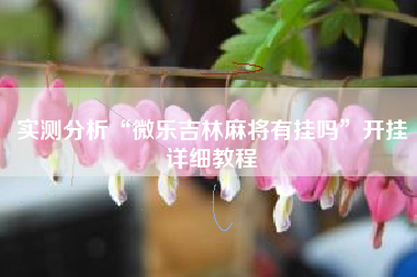 实测分析“微乐吉林麻将有挂吗”开挂详细教程