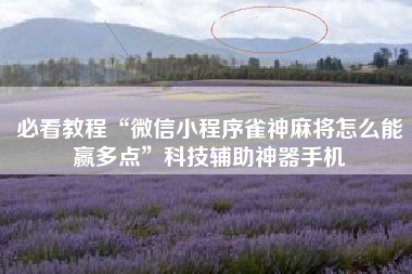 必看教程“微信小程序雀神麻将怎么能赢多点”科技辅助神器手机