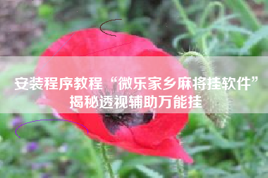 安装程序教程“微乐家乡麻将挂软件”揭秘透视辅助万能挂