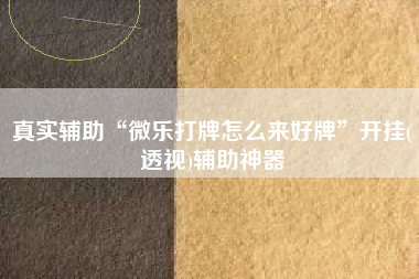 真实辅助“微乐打牌怎么来好牌”开挂(透视)辅助神器