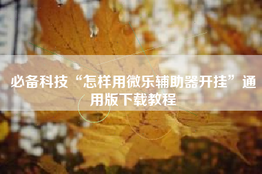 必备科技“怎样用微乐辅助器开挂”通用版下载教程