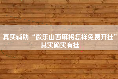 真实辅助“微乐山西麻将怎样免费开挂”其实确实有挂