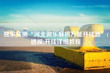 独家实测“河北微乐麻将万能开挂器	”(透视)开挂详细教程