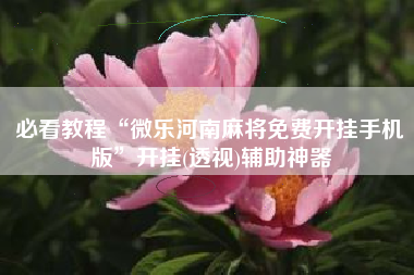 必看教程“微乐河南麻将免费开挂手机版	”开挂(透视)辅助神器