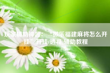 玩家辅助神器：“微乐福建麻将怎么开挂	”开挂(透视)辅助教程