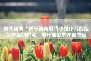 真实辅助“微乐河南麻将小程序万能挂免费版的特点	”附开挂脚本详细教程