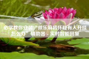 必学教你安装“微乐麻将怀疑有人开挂怎么办”辅助器 - 实时智能回复