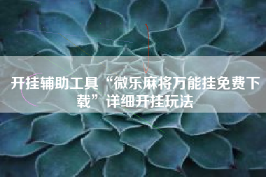 开挂辅助工具“微乐麻将万能挂免费下载”详细开挂玩法
