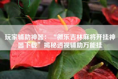 玩家辅助神器：“微乐吉林麻将开挂神器下载	”揭秘透视辅助万能挂