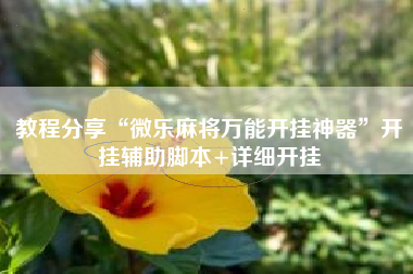 教程分享“微乐麻将万能开挂神器	”开挂辅助脚本+详细开挂