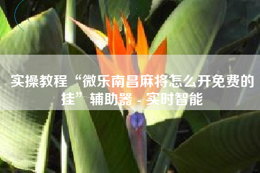 实操教程“微乐南昌麻将怎么开免费的挂”辅助器 - 实时智能