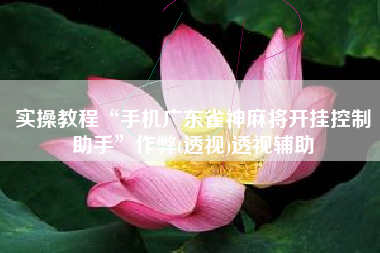 实操教程“手机广东雀神麻将开挂控制助手”作弊(透视)透视辅助