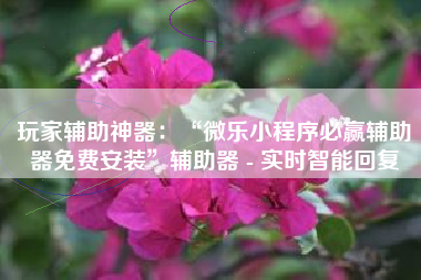 玩家辅助神器：“微乐小程序必赢辅助器免费安装”辅助器 - 实时智能回复