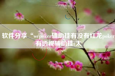 软件分享“wepoker辅助挂有没有红龙poker有透视辅助挂(太