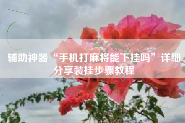 辅助神器“手机打麻将能下挂吗”详细分享装挂步骤教程