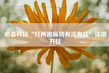 必备科技“打两圈麻将有没有挂”详细开挂
