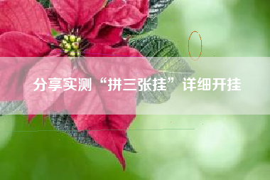 分享实测“拼三张挂”详细开挂