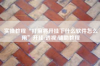 实操教程“打麻将开挂下什么软件怎么用	”开挂(透视)辅助教程