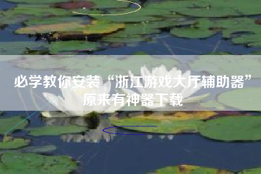 必学教你安装“浙江游戏大厅辅助器”原来有神器下载