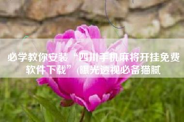 必学教你安装“四川手机麻将开挂免费软件下载”(曝光透视必备猫腻