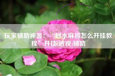 玩家辅助神器：“划水麻将怎么开挂教程	”开挂(透视)辅助