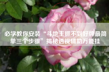 必学教你安装“斗地主抓不到好牌最简单三个步骤”揭秘透视辅助万能挂