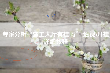 专家分析“蛮王大厅有挂吗	”(透视)开挂详细教程