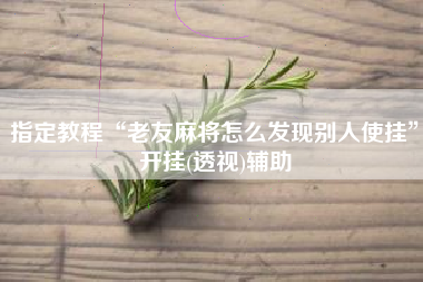 指定教程“老友麻将怎么发现别人使挂”开挂(透视)辅助