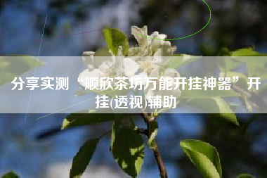 分享实测“顺欣茶坊万能开挂神器”开挂(透视)辅助