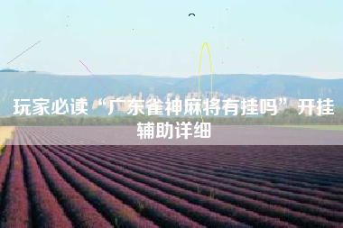 玩家必读“广东雀神麻将有挂吗”开挂辅助详细