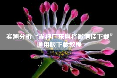 实测分析“雀神广东麻将微信挂下载	”通用版下载教程