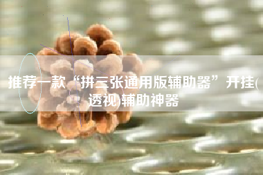 推荐一款“拼三张通用版辅助器”开挂(透视)辅助神器