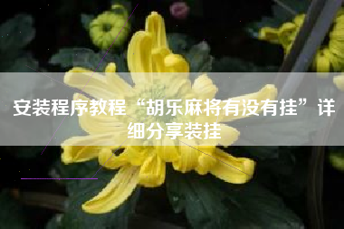 安装程序教程“胡乐麻将有没有挂”详细分享装挂