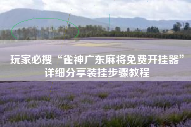 玩家必搜“雀神广东麻将免费开挂器”详细分享装挂步骤教程