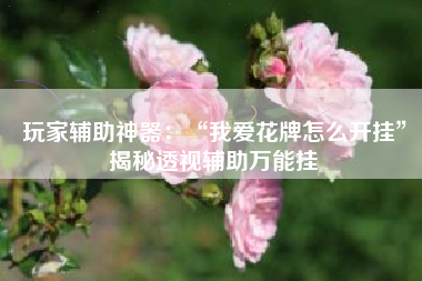 玩家辅助神器：“我爱花牌怎么开挂”揭秘透视辅助万能挂
