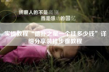 实操教程“德扑之星一个挂多少钱	”详细分享装挂步骤教程